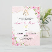 Carte d'invitation du Fiançailles indien, carte Sa (Debout devant)