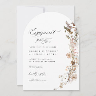 Carte d'invitation du Fleur sauvage Boho Engagemen