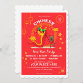 Carte d'invitation du Nouvel An chinois (Devant / Derrière)