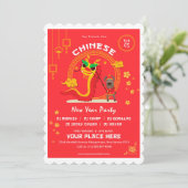 Carte d'invitation du Nouvel An chinois (Debout devant)