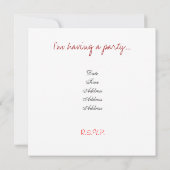 CARTE D'INVITATION DU PARTI DE RETRAITE "LOTUS" (Dos)