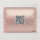 Carte d'invitation du Rose Gold Baby shower QR Cod (Dos)