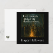 Carte d'invitation Éffrayante Halloween - L'enfer (Devant / Derrière)