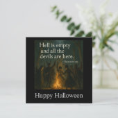 Carte d'invitation Éffrayante Halloween - L'enfer (Debout devant)