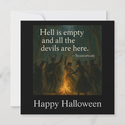 Carte d'invitation Éffrayante Halloween - L'enfer (Devant)