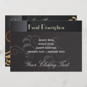 Carte d'invitation élégante (Devant / Derrière)