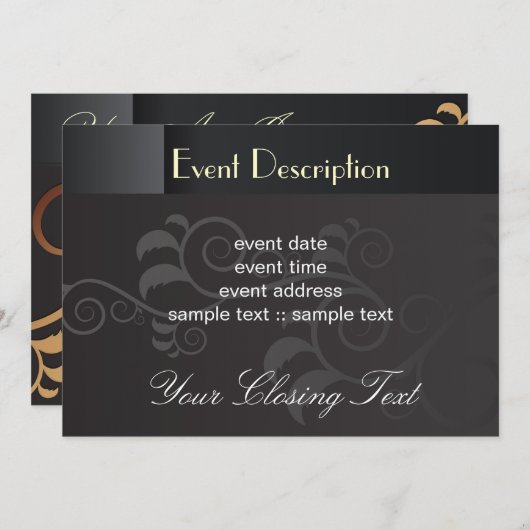 Carte d'invitation élégante (Devant / Derrière)