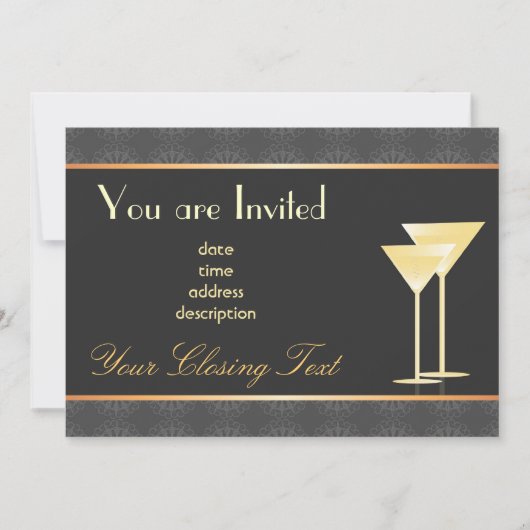 Carte d'invitation élégante (Devant)