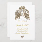 Carte d'invitation élégante au henné (Devant / Derrière)