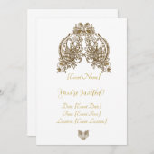 Carte d'invitation élégante au henné (Devant / Derrière)