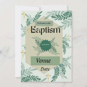Carte d'invitation élégante pour baptême
