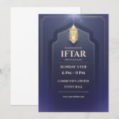 Carte d'invitation élégante pour Iftar Ramadan Kar (Devant / Derrière)