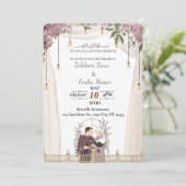 Carte d'invitation élégante pour Nikaah musulmane  (Debout devant)