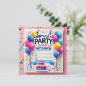 Carte d'invitation élégante pour un anniversaire (Debout devant)