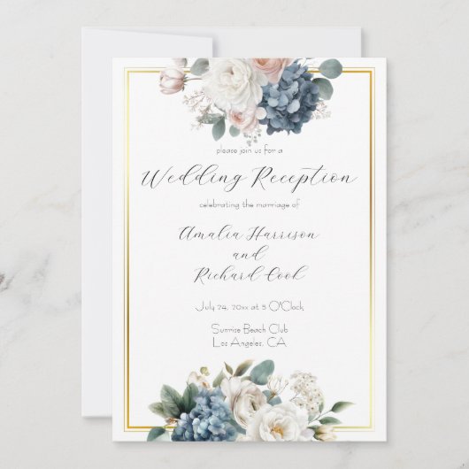Carte d'invitation élégante pour une réception de (Devant)