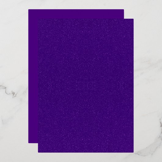 Carte d'invitation en feuille de papier doré viole (Recto/Verso)