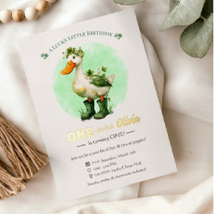 Carte d'invitation en feuille d'or pour 1er annive