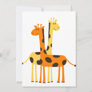 Carte d'invitation et de voeux jolie girafe