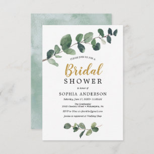 Carte d'invitation Eucalyptus Bridal Shower