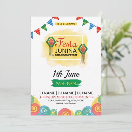 Carte d'invitation Festa Junina (Debout devant)