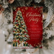 Carte d'invitation festive pour l'arbre de Noël ro