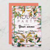 CARTE D'INVITATION FÊTE À LA MAISON (Devant / Derrière)