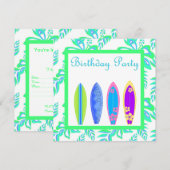 CARTE D'INVITATION FÊTE ANNULATION VERTE planche d (Devant / Derrière)