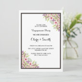 Carte d'invitation Fiançailles floral romantique (Debout devant)