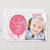 Carte d'invitation Fille pour fête d'anniversaire (Devant)