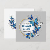 Carte d'invitation fleur de papillon (Devant / Derrière)