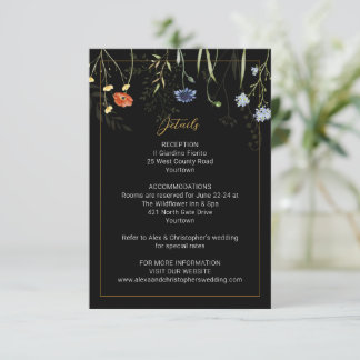 Carte d'invitation Fleur Sauvage Humeur Bohème Bot