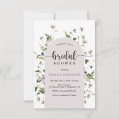 Carte d'invitation Fleur sauvage moderne de douche (Devant)