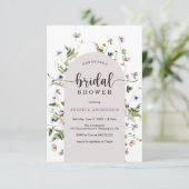 Carte d'invitation Fleur sauvage moderne de douche (Debout devant)