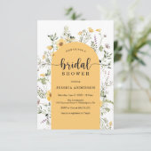 Carte d'invitation Fleur sauvage moderne de douche (Debout devant)