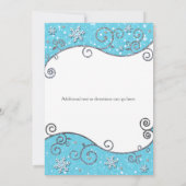 Carte d'invitation Flocon de neige bleu clair Merv (Dos)
