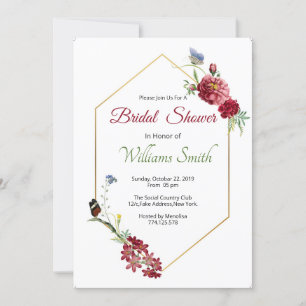 Carte d'invitation Floral Bridal Shower