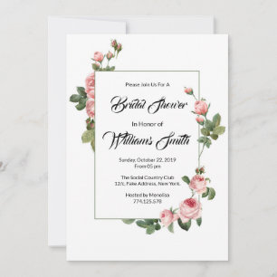 Carte d'invitation Floral Bridal Shower