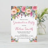 Carte d'invitation Floral Graduation Party (Debout devant)