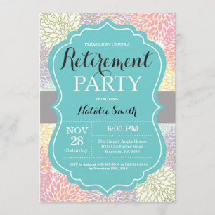 Carte d'invitation Floral Retirement Party