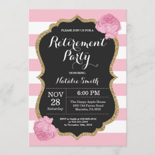 Carte d'invitation Floral Retirement Party