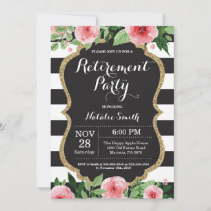 Carte d'invitation Floral Retirement Party