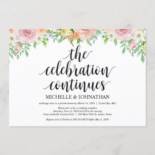 Carte d'invitation Floral Romance Elopement