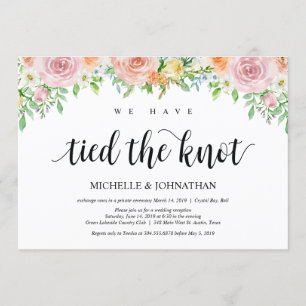 Carte d'invitation Floral Romance Elopement