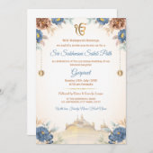 Carte d'invitation Floral Sukhmani Sahib Path (Devant / Derrière)