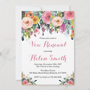 Carte d'invitation Floral Vow Renewal