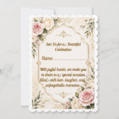 Carte d'invitation florale élégante (Devant)