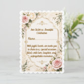 Carte d'invitation florale élégante (Debout devant)