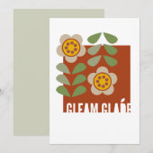Carte d'invitation florale moderne GLEAM GLADE (Devant / Derrière)