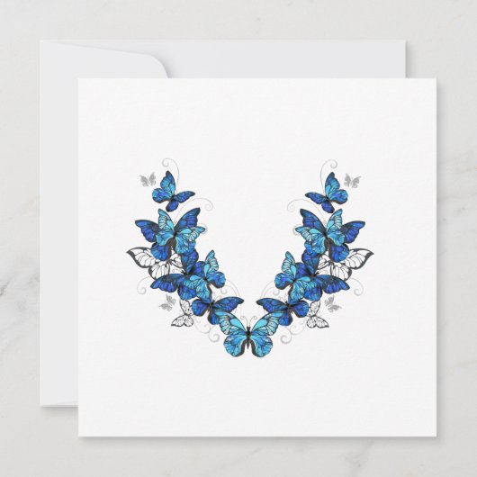 Carte d'invitation florale papillon (Dos)