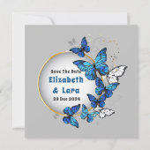 Carte d'invitation florale papillon (Devant)